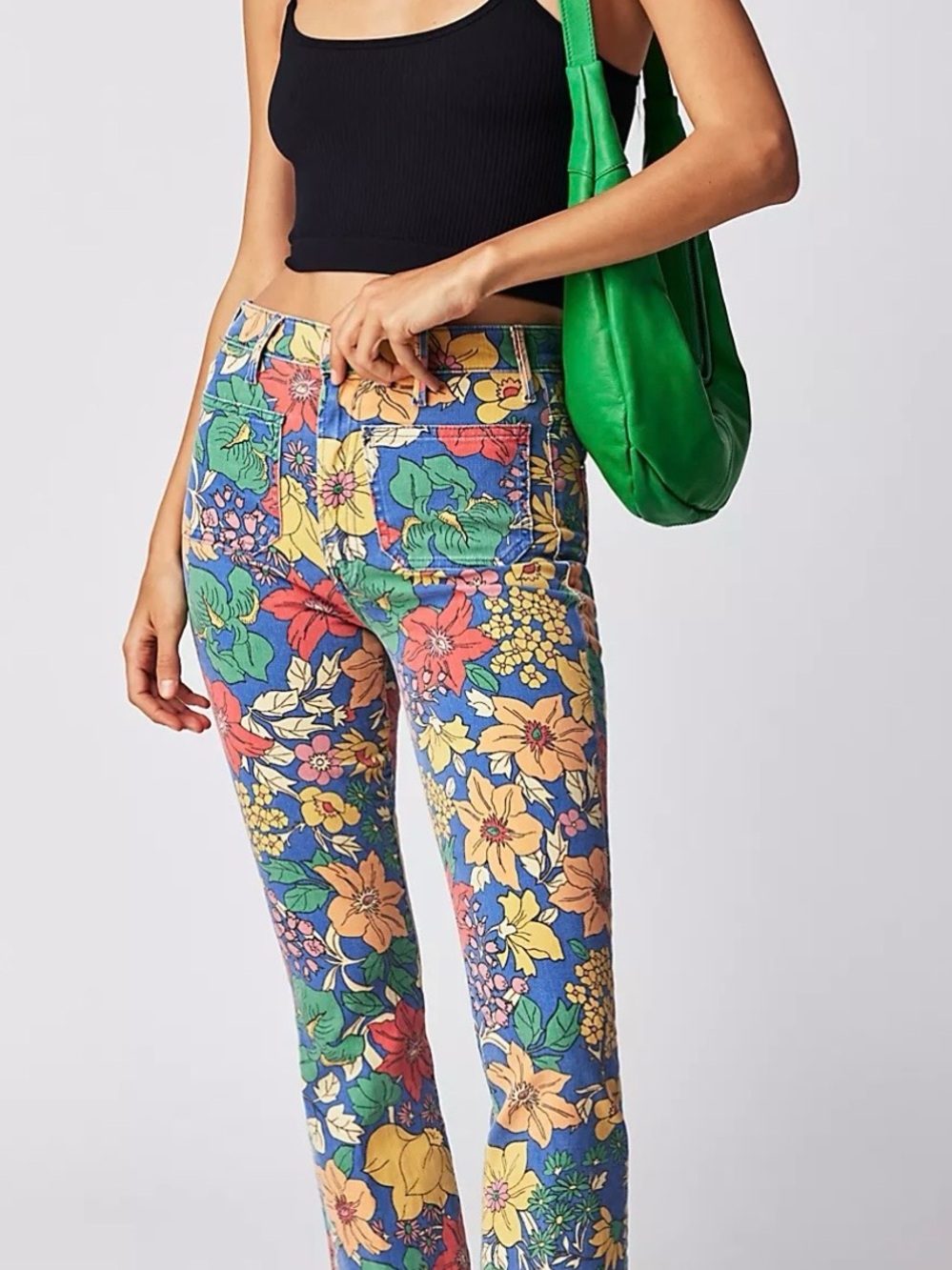 MOTHER Multicolor Floral Straight Leg Jeans